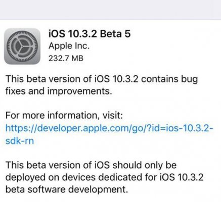 iOS10.3.2 Beta5固件正式版下载
