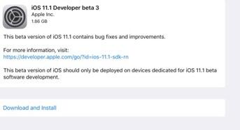 ios11.1 Beta3固件正式版下载