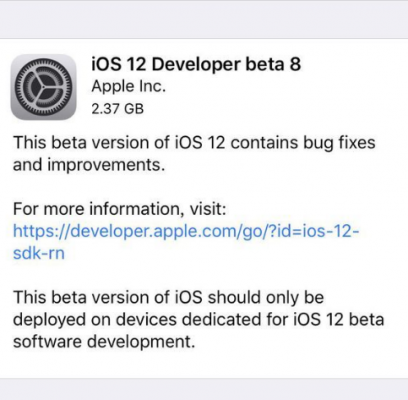 iOS12beta8更新了哪些内容汇总介绍_怎么更新升级有哪些bug