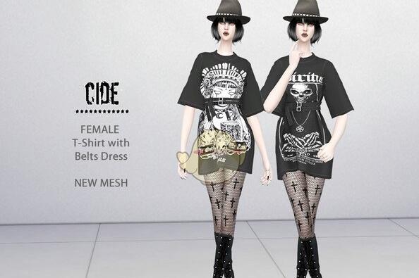 模拟人生4黑暗时尚风格女性连衣裙mod