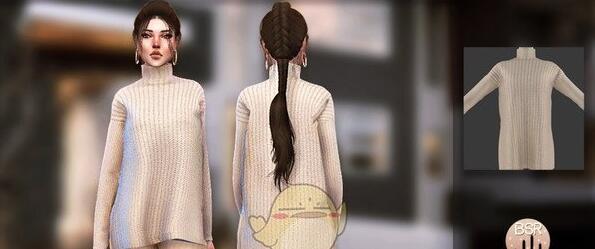 模拟人生4女性高领简洁毛衣mod